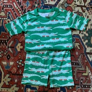 Hanna Andersson Alligator Pajamas Size 8